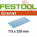 Шлифовальные листы FESTOOL Granat STF 115X228 P40 GR/50